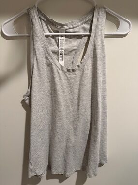 lululemon athletica Heather Light Gray Racerback Tank Top